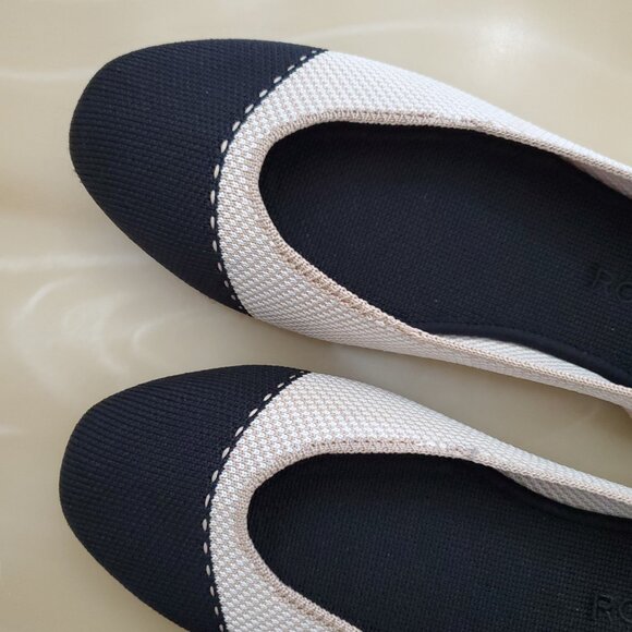 Rothy’s The Tuxedo Square Toe Color-block Flat Slip On Shoe Size 9.5 - Picture 8 of 14